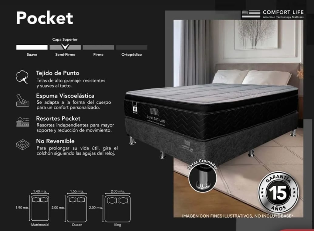 Colchón Pocket Comfort Life - Imagen 3
